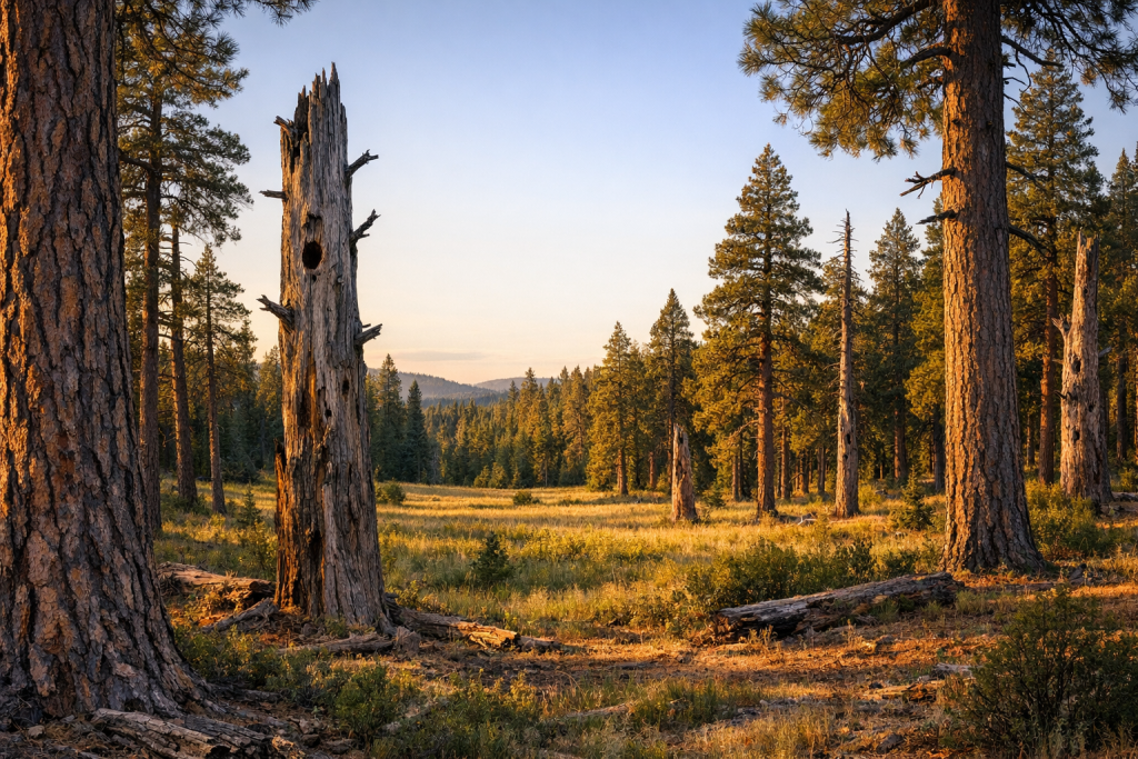 Open mature western conifer forest used by Flammulated Owls.